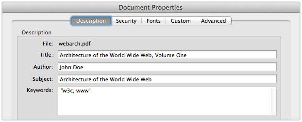 Document properties